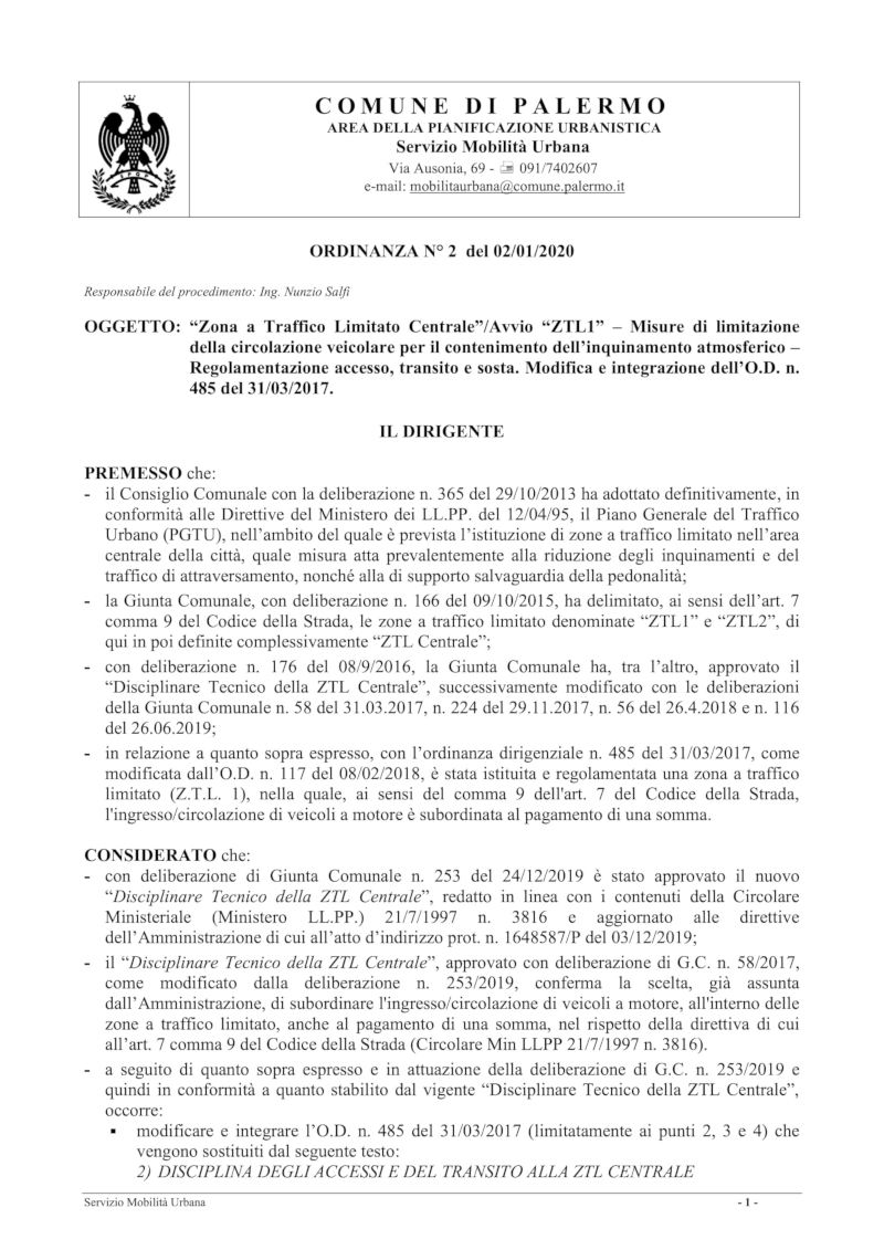 Ordinanza ZTL notturna 1